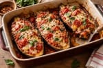 No-Bun Eggplant Pizza Boats recipe from Carb Smart Table
