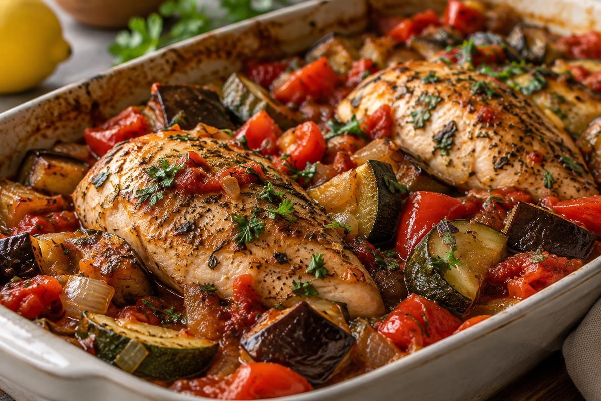 Chicken Breast Ratatouille Tray Chicken Breast Ratatouille Tray recipe from Featherlite Fork