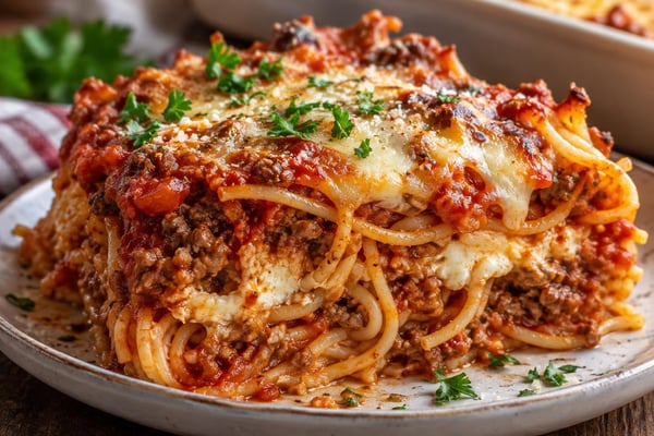 The Ultimate Baked Spaghetti recipe from The Frosted Fork
