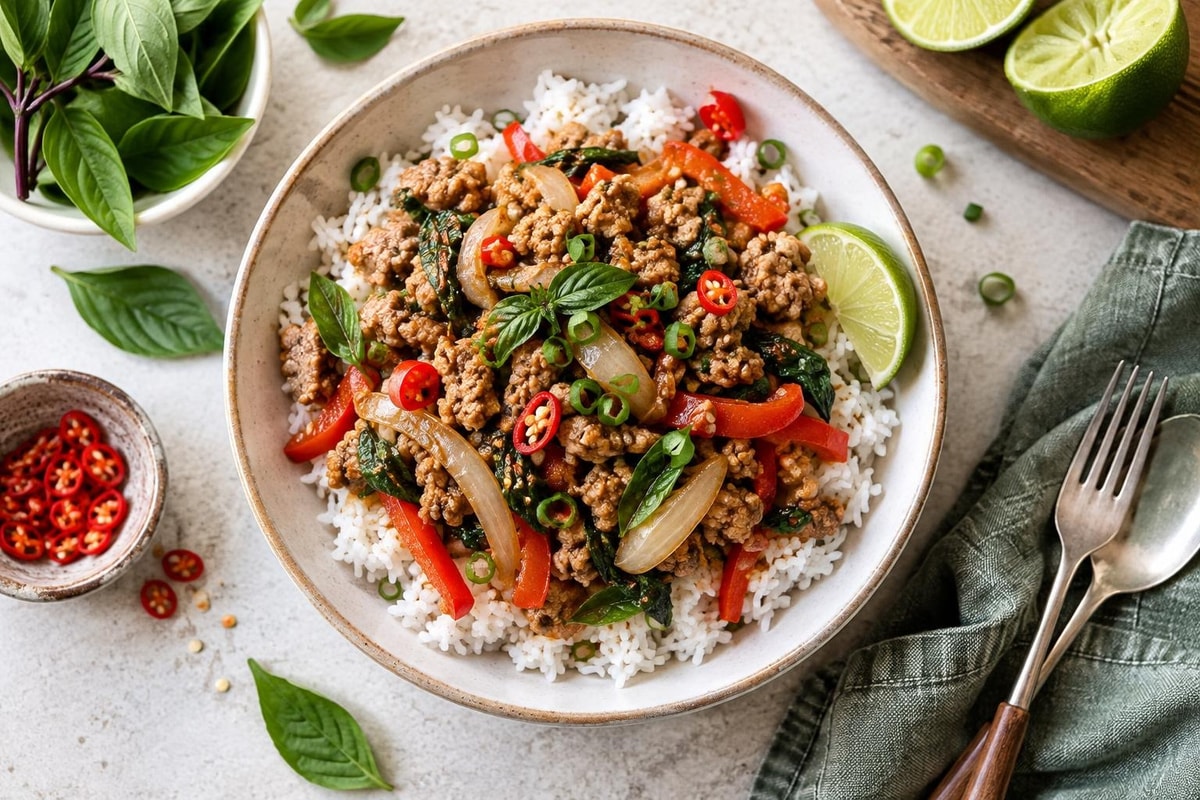 Grab-and-Go Thai Basil Turkey Rice Portions Grab-and-Go Thai Basil Turkey Rice Portions recipe from Sunday Box Kitchen