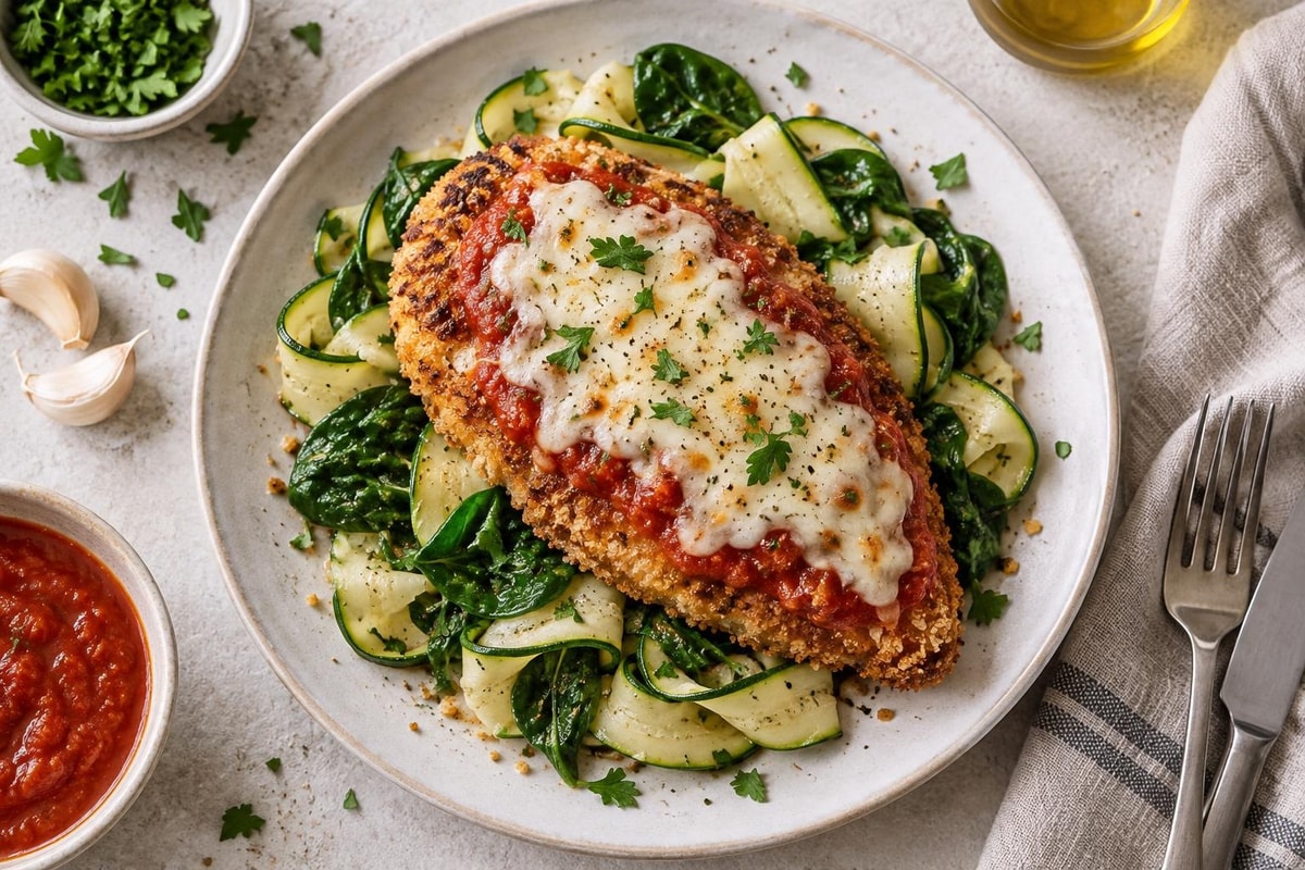 Crispy Garlic Chicken Parmesan Light Crispy Garlic Chicken Parmesan Light recipe from Counter Carb Kitchen