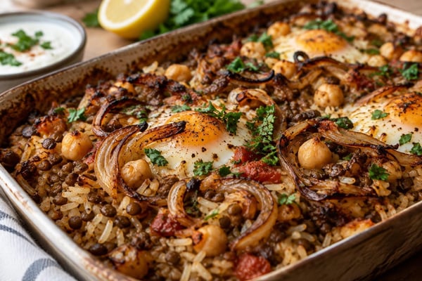 Pantry Rice Lentil mujadara Style Tray Pantry Rice Lentil mujadara Style Tray recipe from Pantry Ledger Kitchen