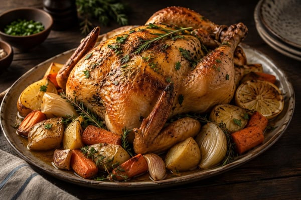 Buttery Mom’s Roast Chicken with Vegetables Buttery Mom’s Roast Chicken with Vegetables recipe from Heritage Fork Suppers