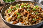 Weeknight Egg Roll Skillet Dinner recipe from Quarter Hour Table