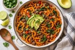 Spiralized Sweet Potato Beef Skillet recipe from Primal Flame Kitchen