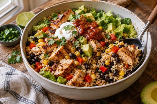 Chicken Burrito Bowls recipe from Derek's Table