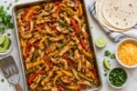 Sheet Pan Chicken Fajitas recipe from The Snap Skillet