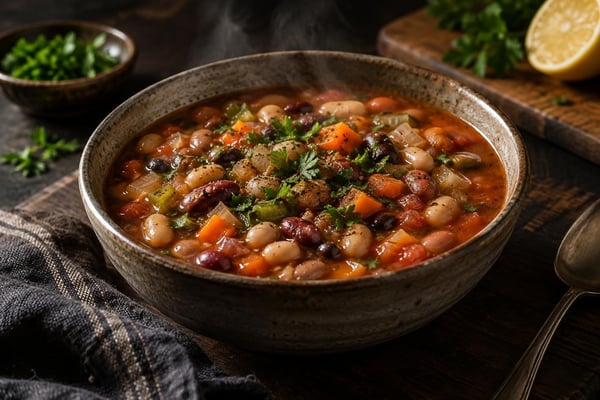 Vegetarian 15 Bean Soup recipe from The Verdant Spoon