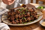 Grilled Lean Beef Teriyaki Skewers recipe from Macro Plate Co.