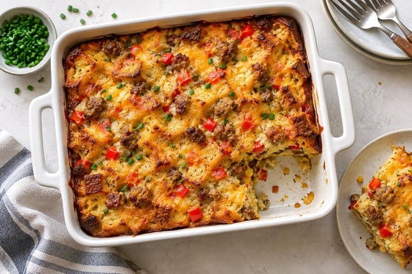 Sausage Breakfast Casserole recipe from Sunrise & Crumb
