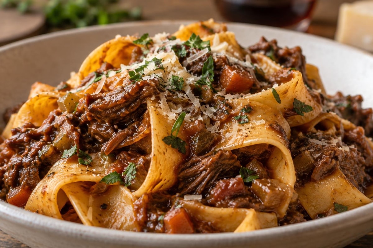 Hand-Cut Hand-Cut Pappardelle Short Rib Ragu Hand-Cut Hand-Cut Pappardelle Short Rib Ragu recipe from Copper Ladle Studio