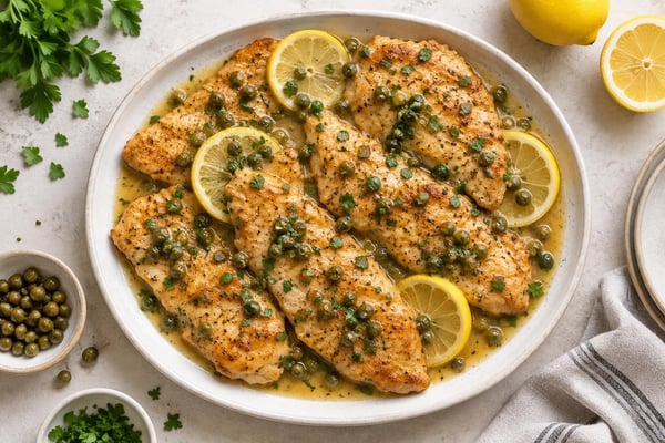 Chicken Piccata Caper Tray recipe from Safe Harbor Table
