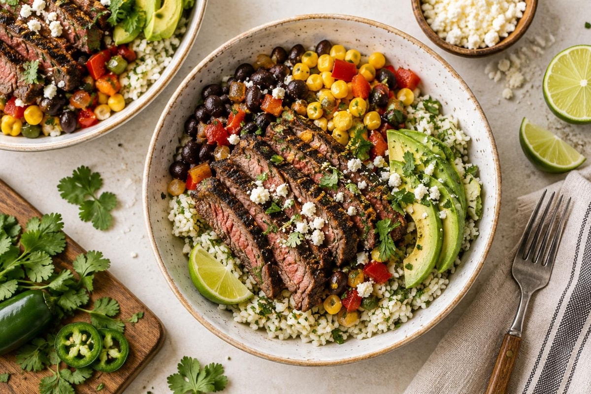 Skillet Carne Asada Style Rice Plates Skillet Carne Asada Style Rice Plates recipe from Crossroads Kitchen