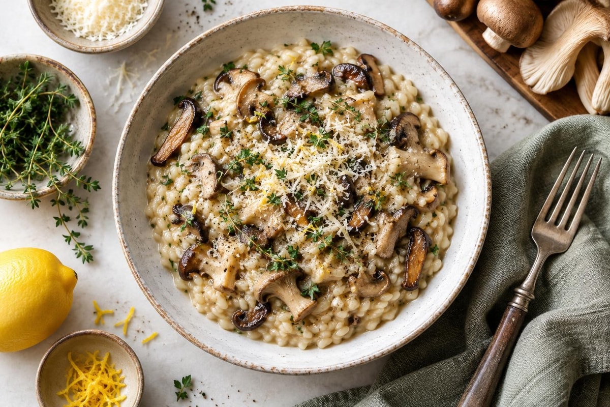 Market Truffle Butter Mushroom Risotto recipe from Copper Ladle Studio