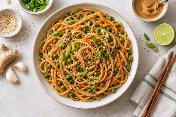 Asian Noodle recipe from Thrifty Thyme