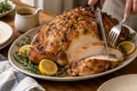 Golden Honey Glazed Roast Turkey Breast recipe from Heritage Fork Suppers