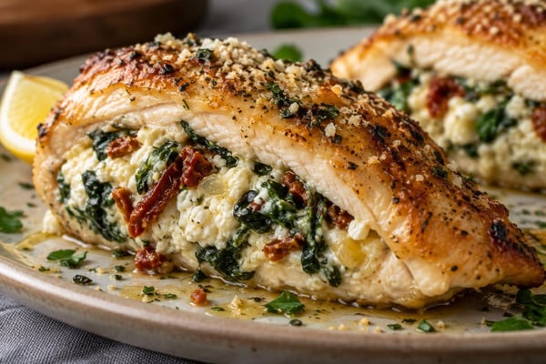 Stuffed Chicken Breast Stuffed Chicken Breast recipe from Simone's Protein Plate