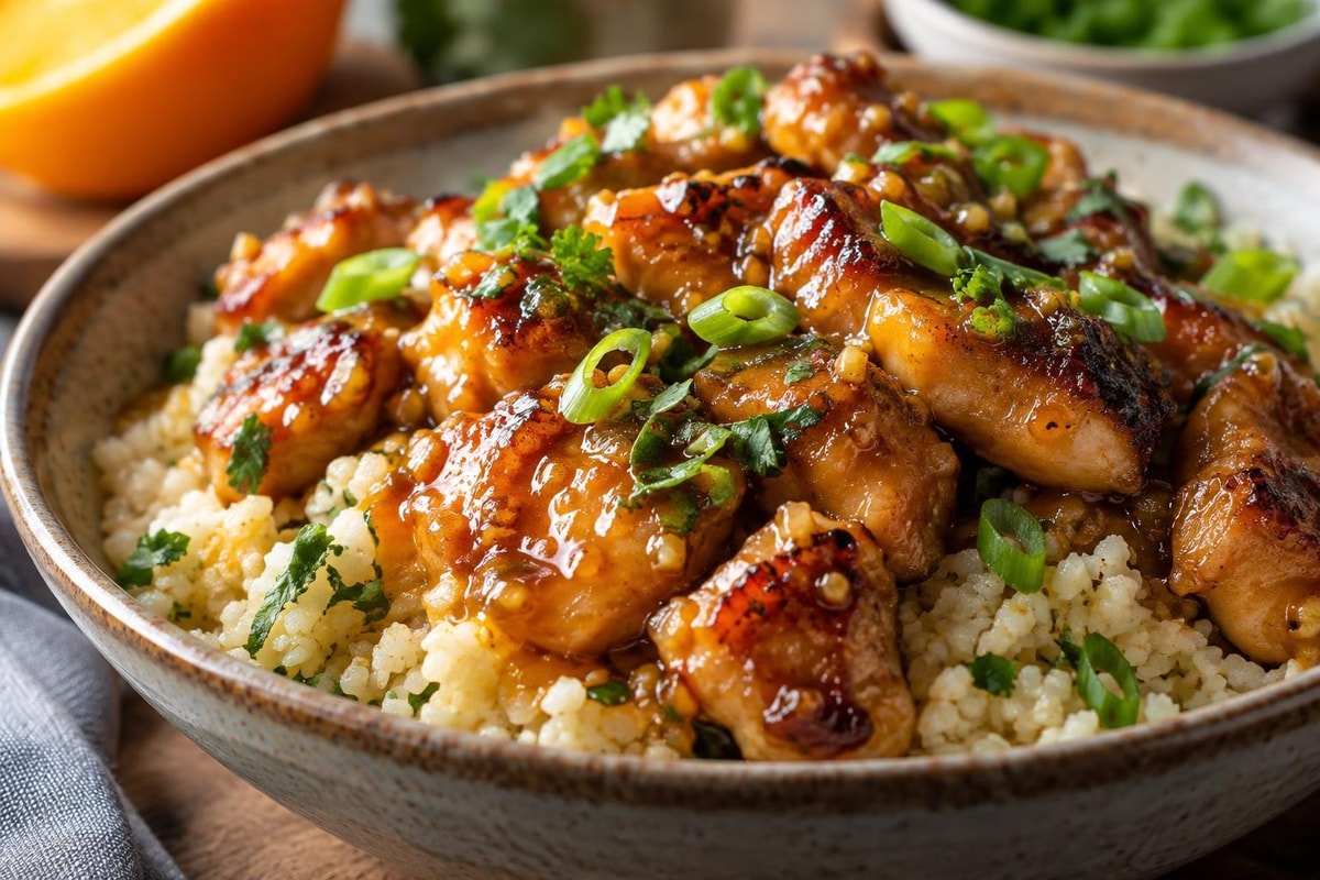 Orange Chicken Cauliflower Rice Orange Chicken Cauliflower Rice recipe from Clear Brook Kitchen