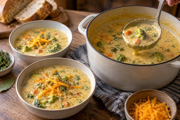 Cafe-Style Broccoli Cheddar Soup recipe from The Verdant Spoon
