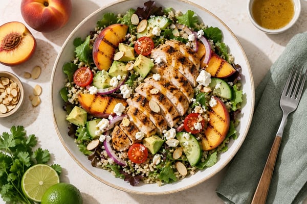 Glow Grilled Peach Chicken Salad Glow Grilled Peach Chicken Salad recipe from Bright Balance Kitchen