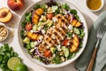 Glow Grilled Peach Chicken Salad recipe from Bright Balance Kitchen