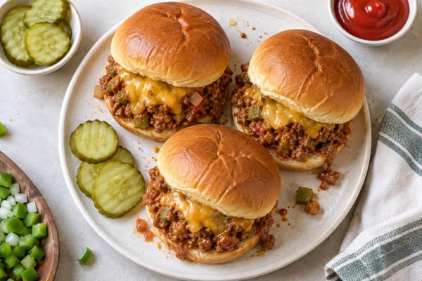 Mild Crowd Cheeseburger Sloppy Joes recipe from Little Fork Academy