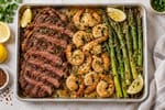 Steak Garlic Butter Shrimp Tray recipe from Ketolite Table