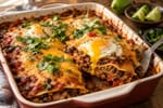 Pantry Tortilla Bean Enchilada Stack recipe from Pantry Ledger Kitchen