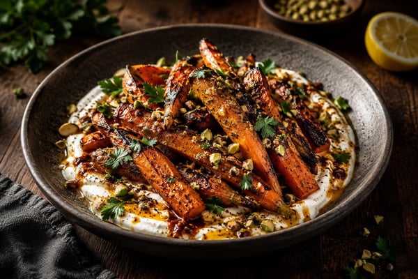 Hand-Cut Charred Carrot Harissa Yogurt Hand-Cut Charred Carrot Harissa Yogurt recipe from Copper Ladle Studio