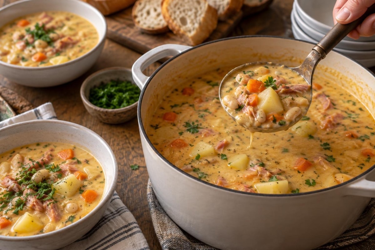 Crowd Feed Carrot Potato Cheddar Chowder Crowd Feed Carrot Potato Cheddar Chowder recipe from Pantry Ledger Kitchen