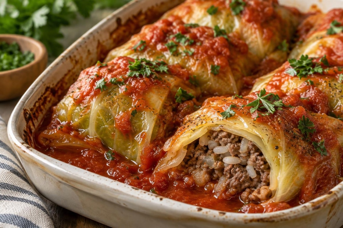Buttery Stuffed Cabbage Rolls Buttery Stuffed Cabbage Rolls recipe from Heritage Fork Suppers