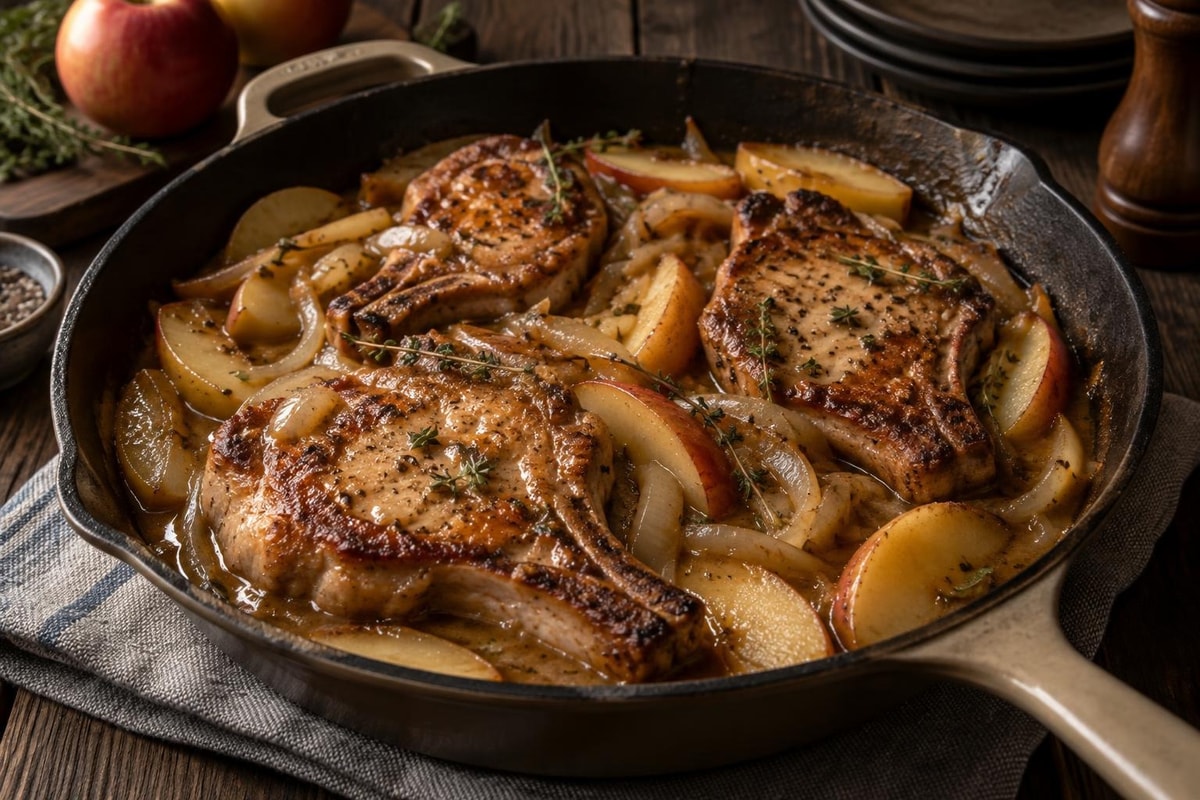 Sunday Baked Pork Chops with Apples Sunday Baked Pork Chops with Apples recipe from Heritage Fork Suppers