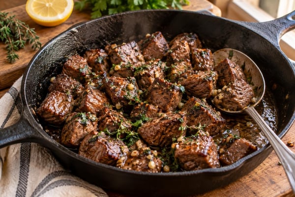 Garlic Herb Steak Bites Garlic Herb Steak Bites recipe from Simone's Protein Plate