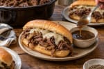 Slow-Simmer Slow Cooker French Dip Sandwiches recipe from Velvet Spoon Kitchen