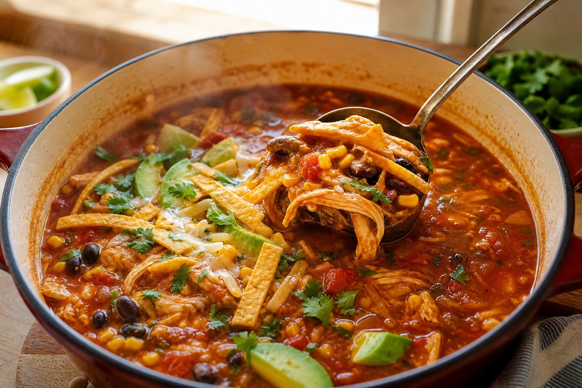 30-Minute Homemade Chicken Tortilla Soup recipe from Ember Pot