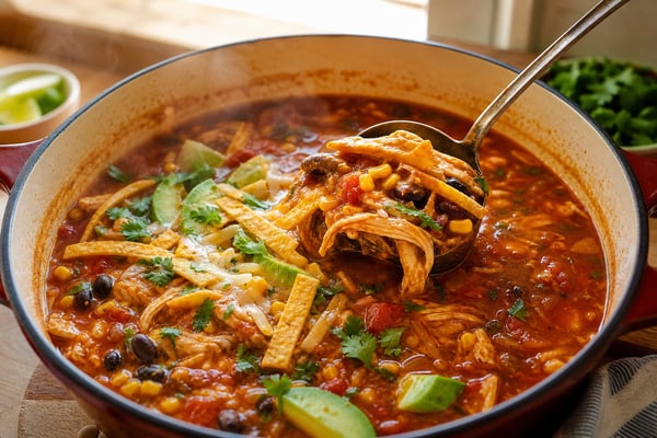 30-Minute Homemade Chicken Tortilla Soup recipe from Ember Pot