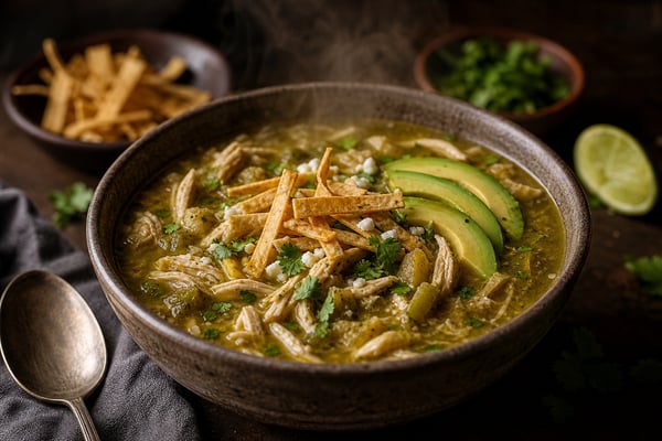 Green Chicken Enchilada Soup recipe from Ember Pot