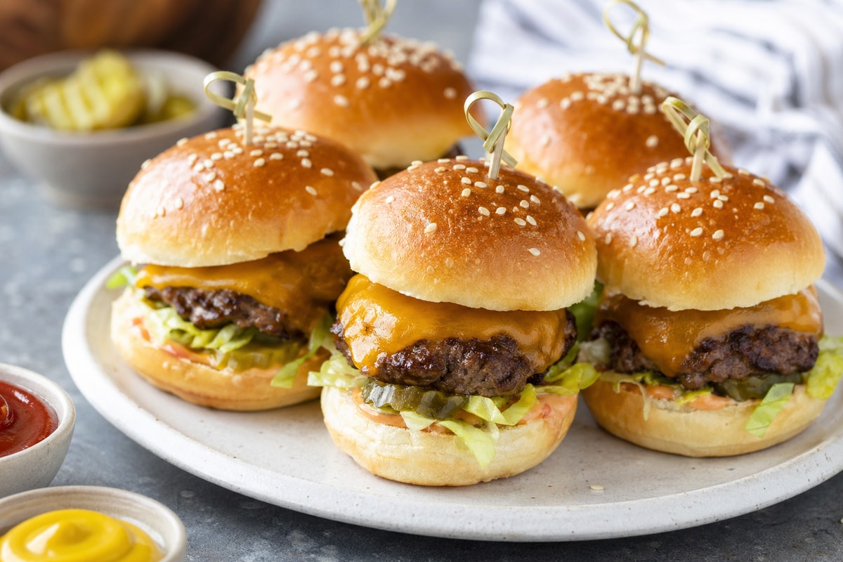 Cheeseburger Sliders recipe from The Frosted Fork
