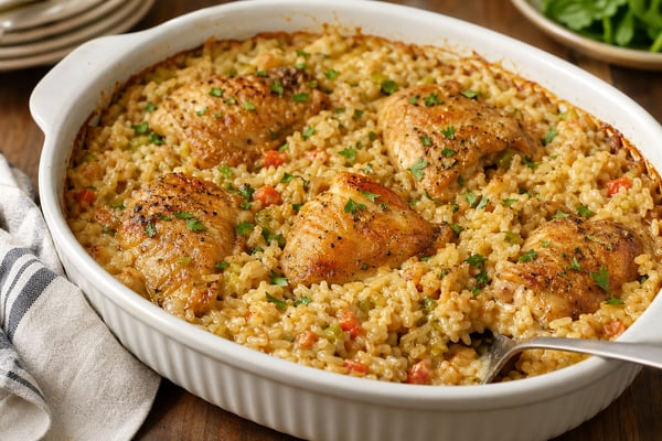 Chicken and Rice Casserole Chicken and Rice Casserole recipe from The Frosted Fork