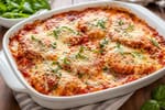 Chicken Parmesan Casserole recipe from The Frosted Fork