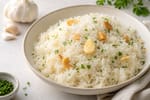Garlic Rice recipe from The Frosted Fork