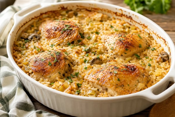 No Peek Chicken and Rice Casserole No Peek Chicken and Rice Casserole recipe from The Frosted Fork