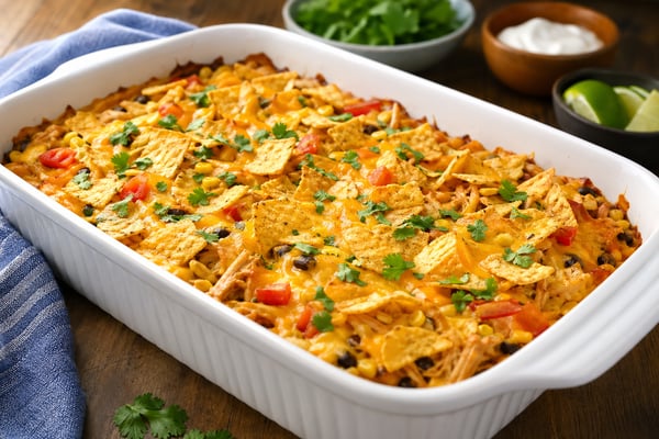 Tortilla Chip Cheesy Chicken Casserole Tortilla Chip Cheesy Chicken Casserole recipe from The Frosted Fork