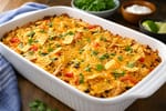 Tortilla Chip Cheesy Chicken Casserole recipe from The Frosted Fork