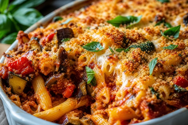 Baked Ziti with Roasted Vegetables Baked Ziti with Roasted Vegetables recipe from Hearthday Table
