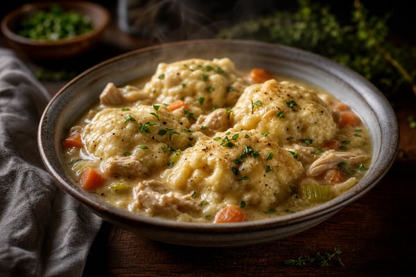 Chicken and Dumplings Chicken and Dumplings recipe from Hearthday Table