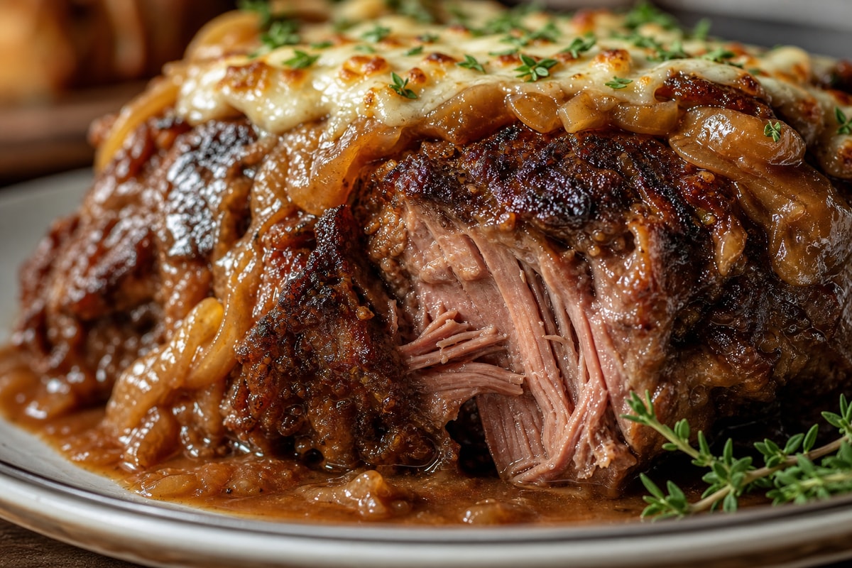 French Onion Pot Roast recipe from Hearthday Table