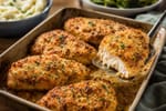 Parmesan Crusted Chicken recipe from Hearthday Table