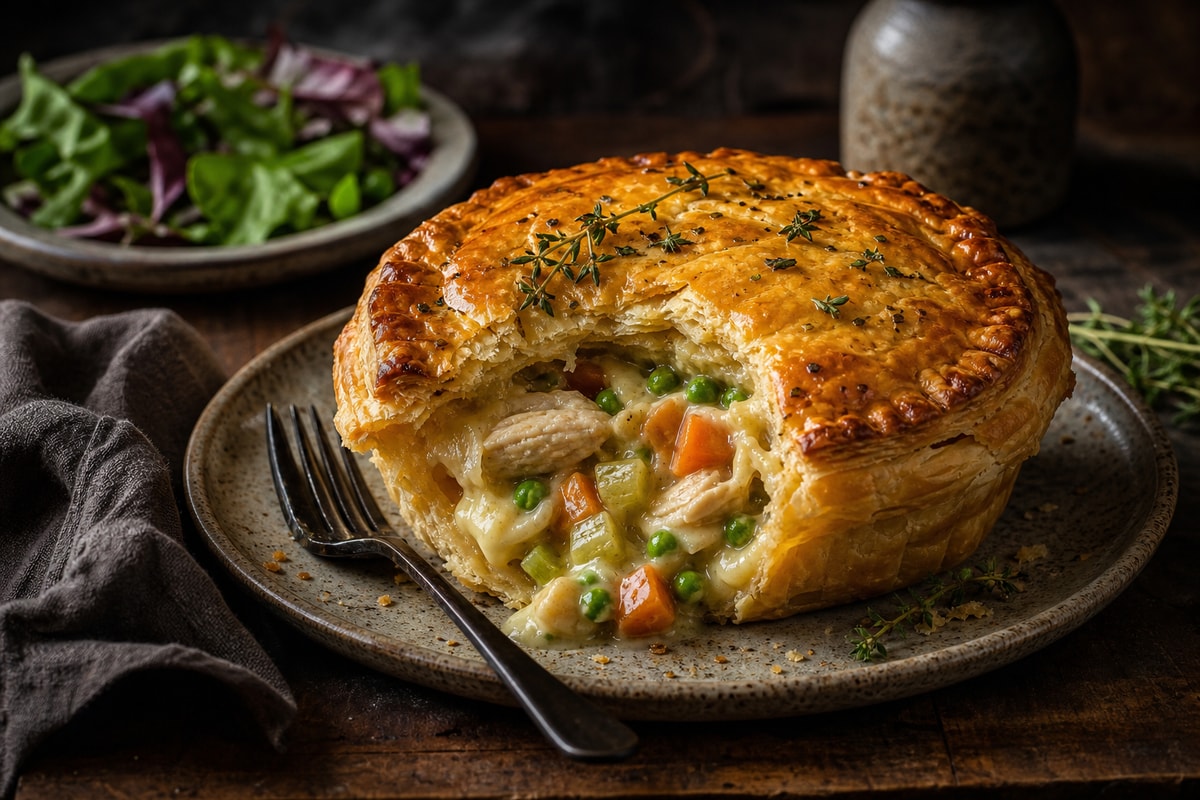 Puff Pastry Chicken Pot Pie recipe from Hearthday Table