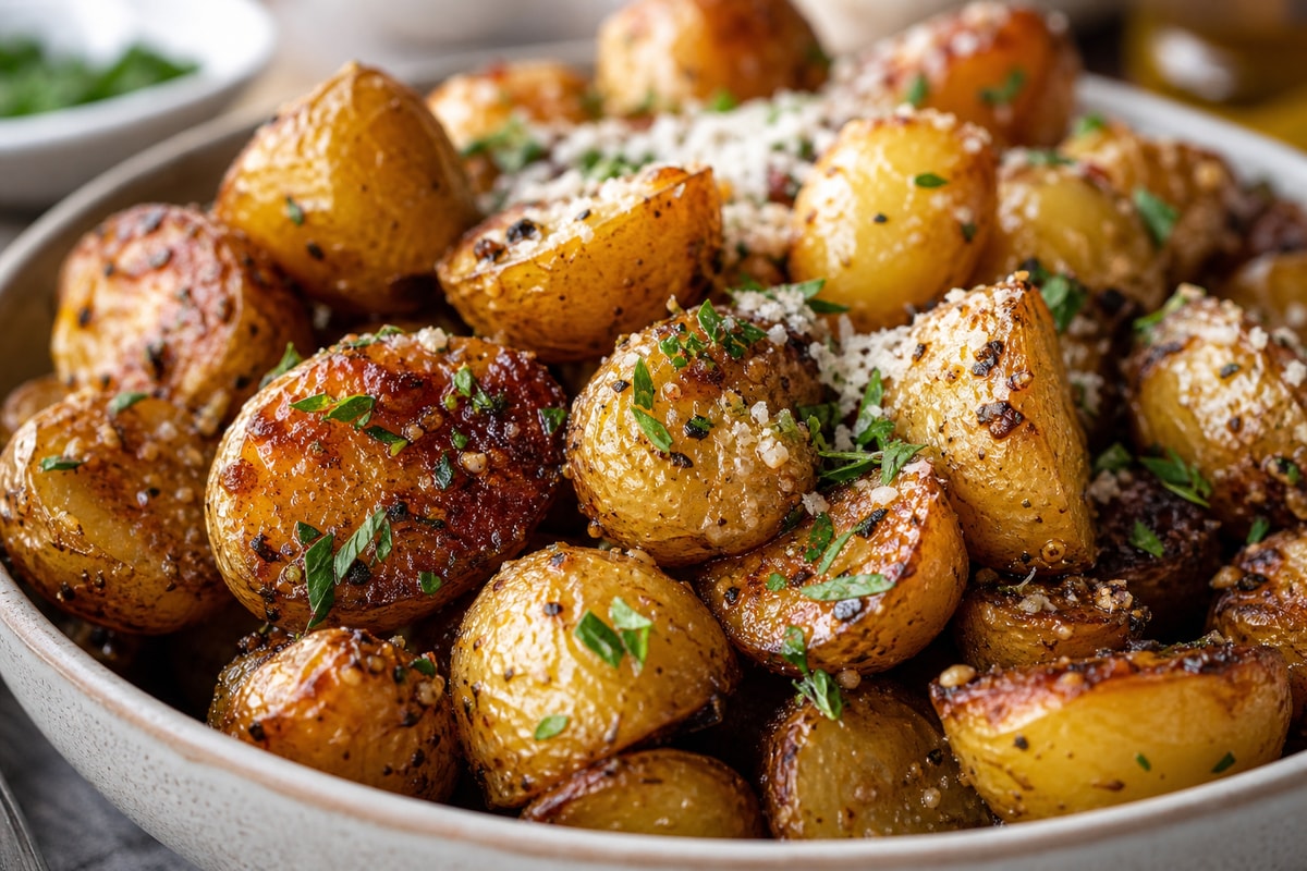 Roasted Baby Potatoes recipe from Hearthday Table